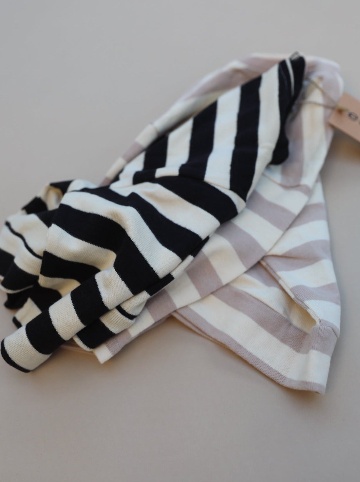 Striped Knit Tee / Black