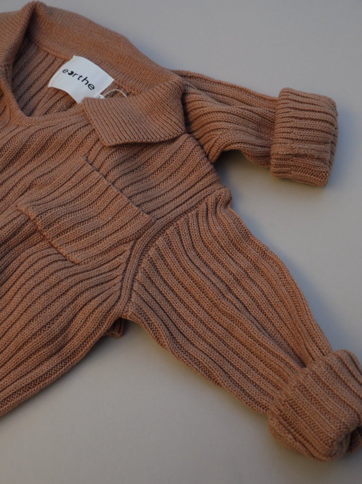 Oversized Collar Knit Sweater / Copper