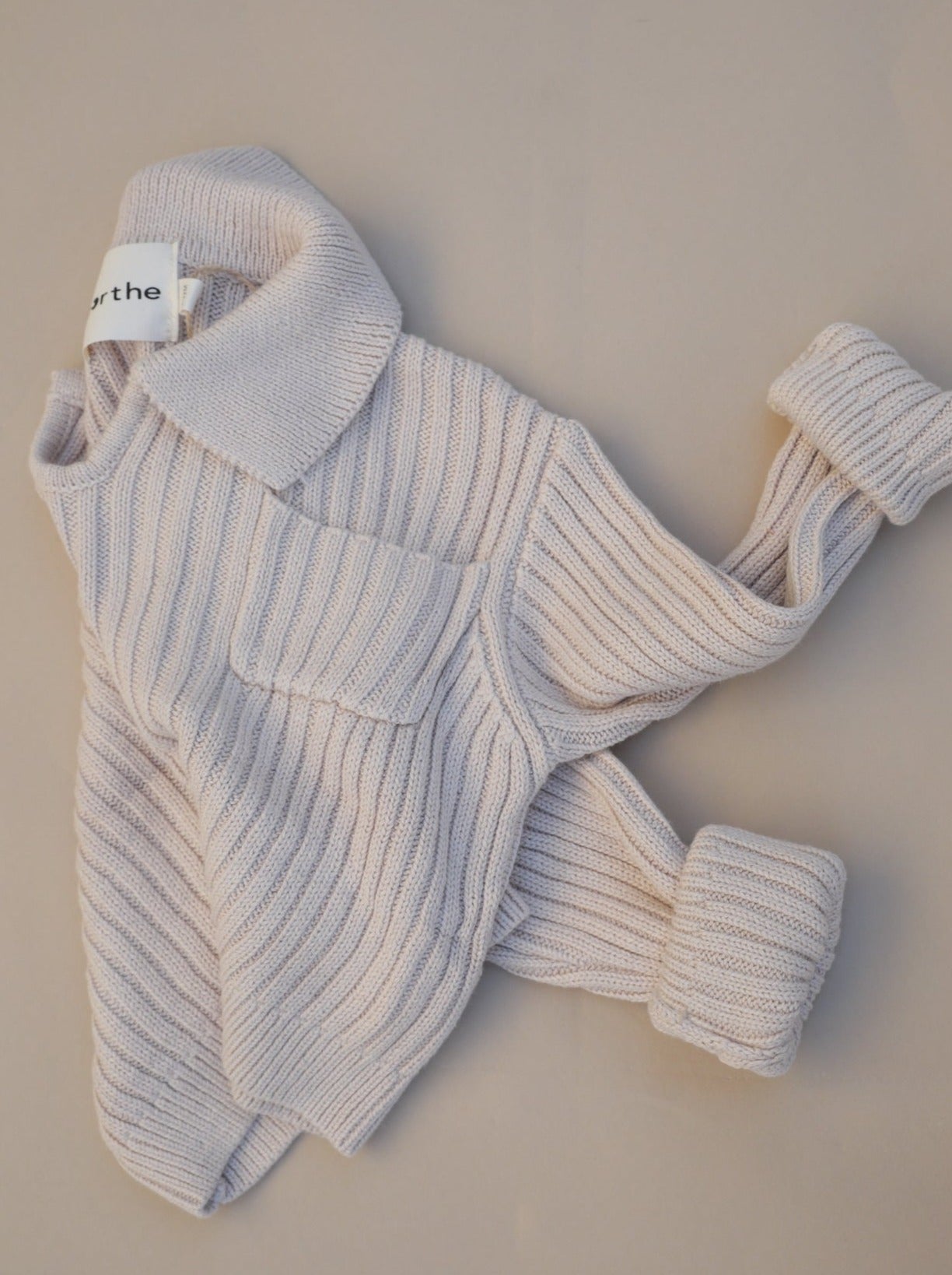 Oversized Collar Knit Sweater / Cream
