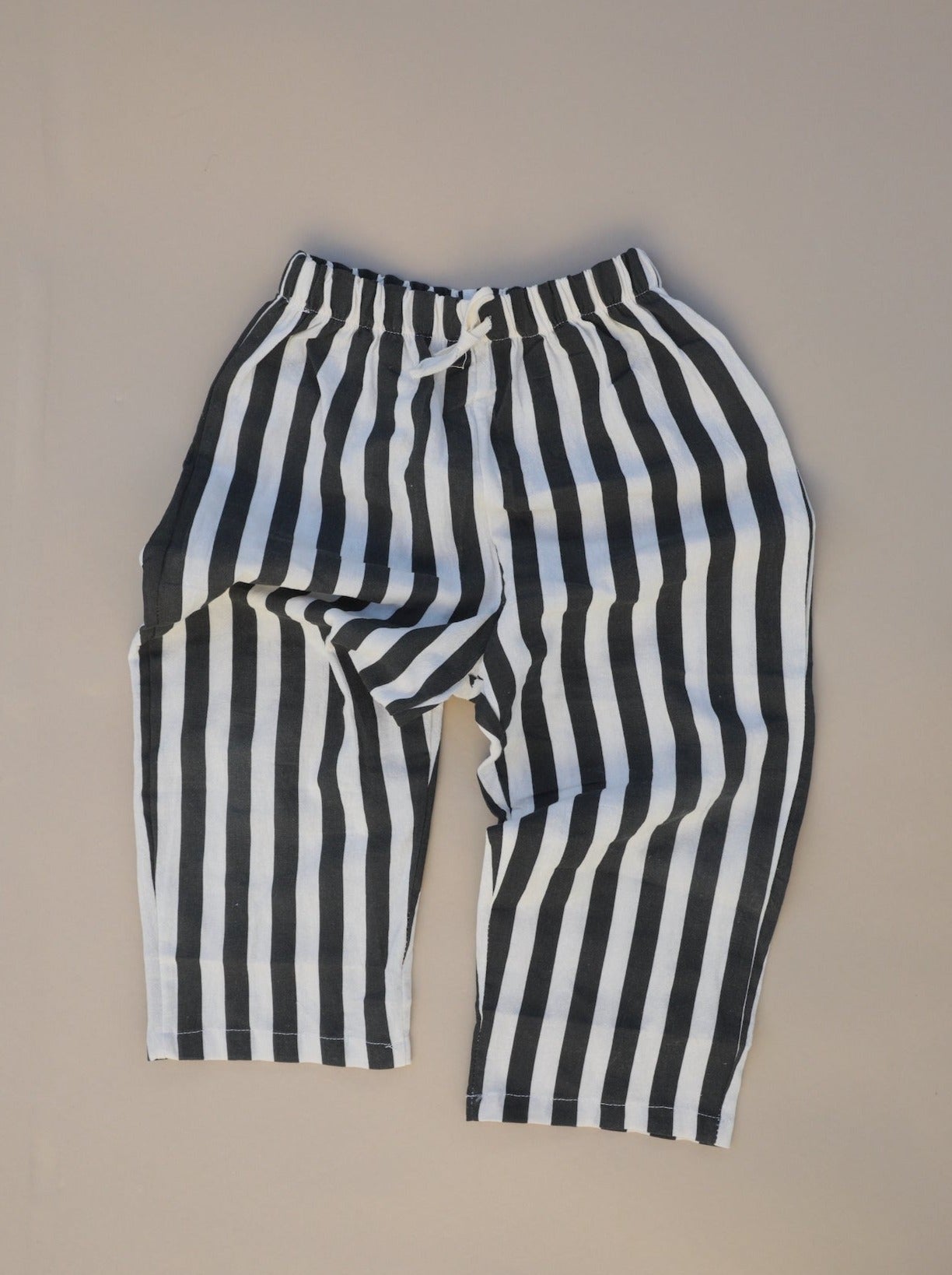 Striped Linen Pants / Black