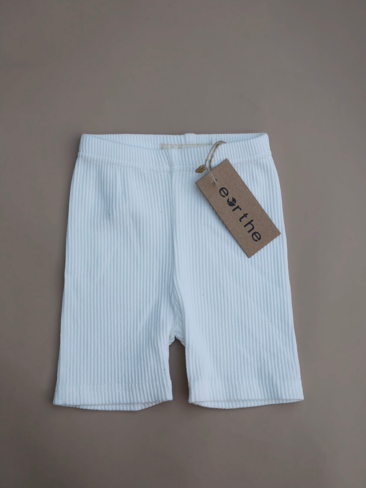 Ribbed Biker Short / White