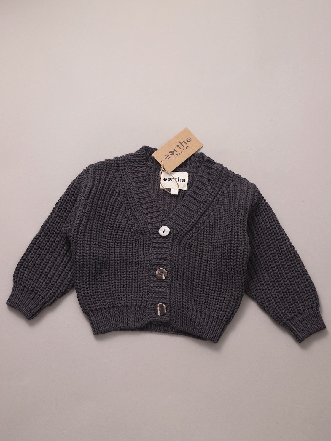 Chunky Knit Cardigan / Stone