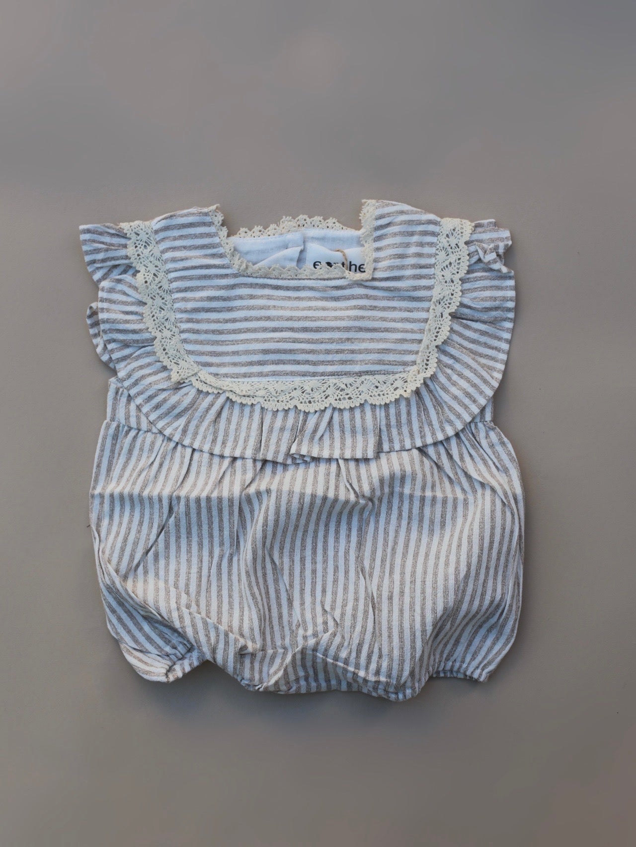ruffle linen romper