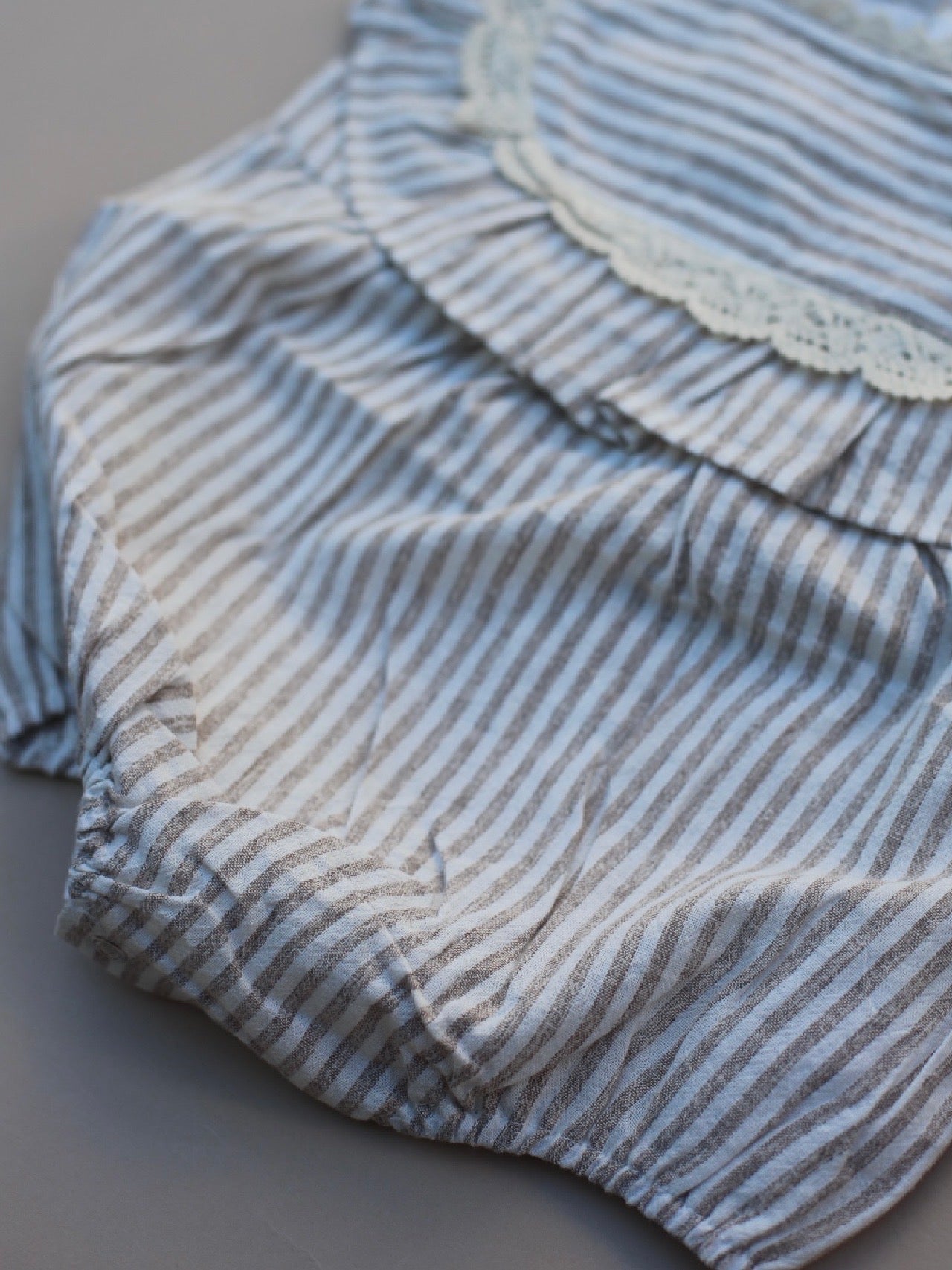 ruffle linen romper