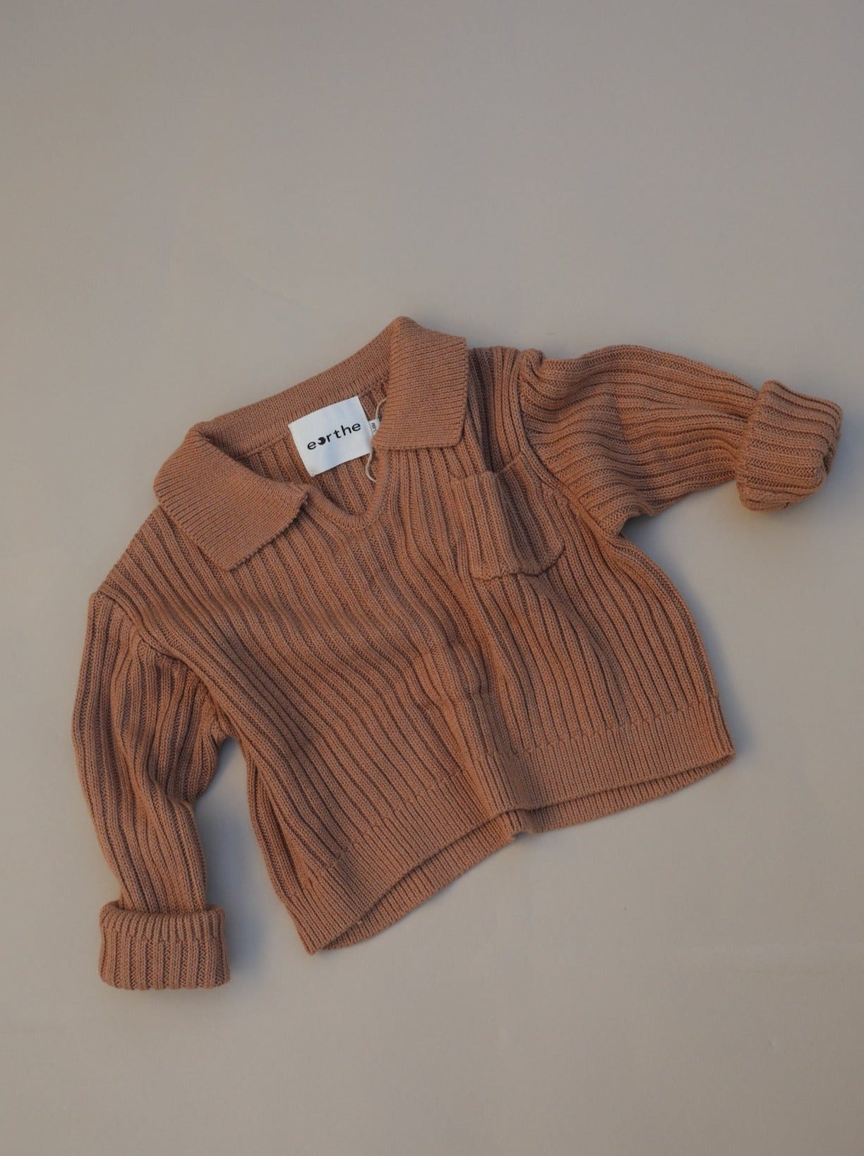 Oversized Collar Knit Sweater / Copper