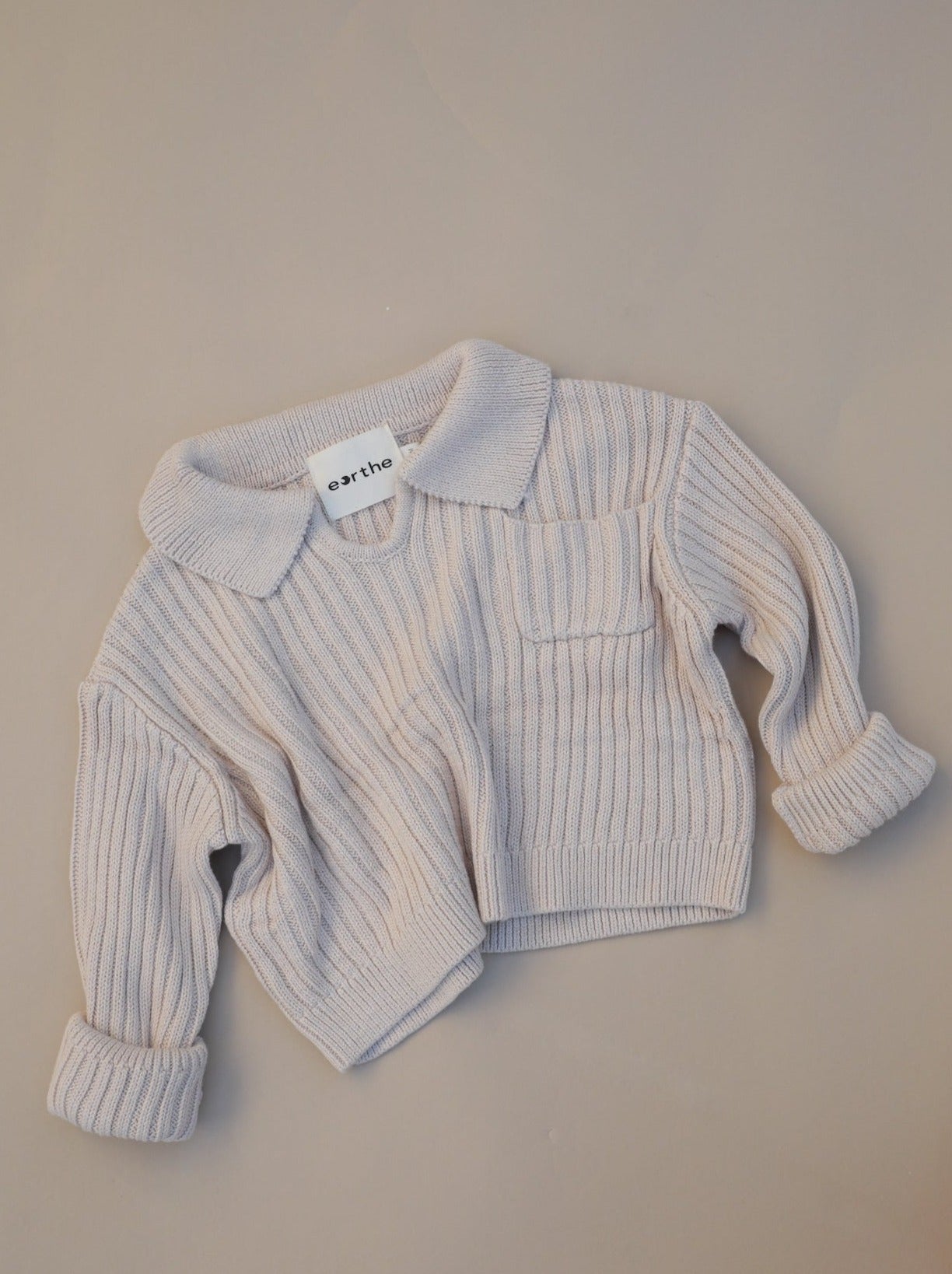 Oversized Collar Knit Sweater / Cream