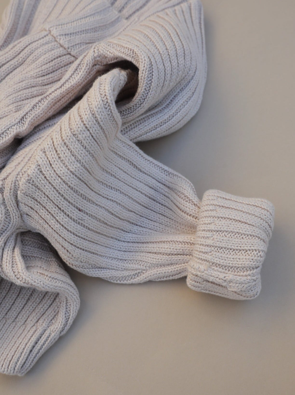 Oversized Collar Knit Sweater / Cream