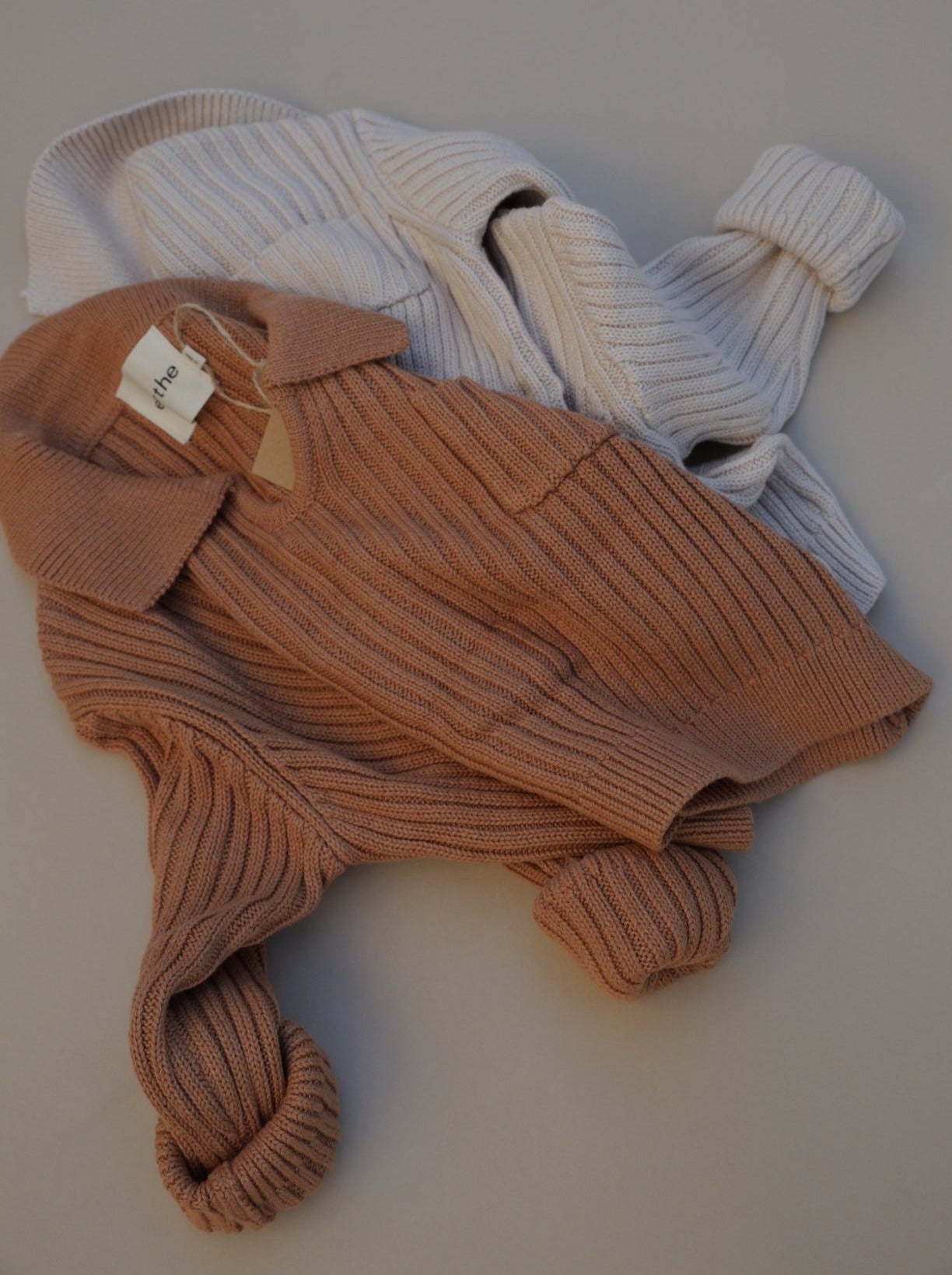 Oversized Collar Knit Sweater / Cream