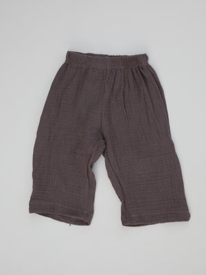 Relaxed Buttoned Muslin Set / Chocolate