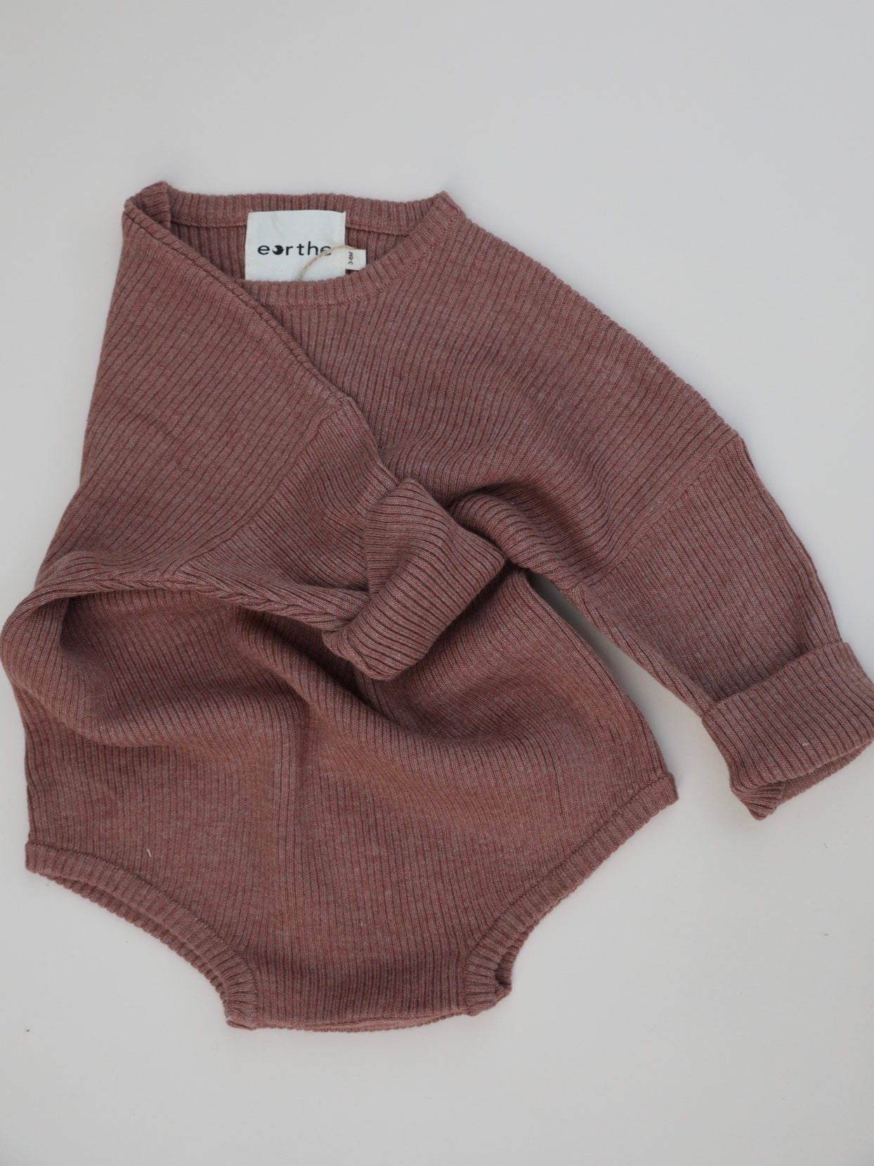 Oversized Knit Romper / Redwood